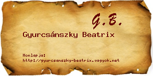 Gyurcsánszky Beatrix névjegykártya